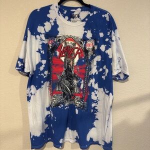 Blue and White Graphic Men's T-Shirt